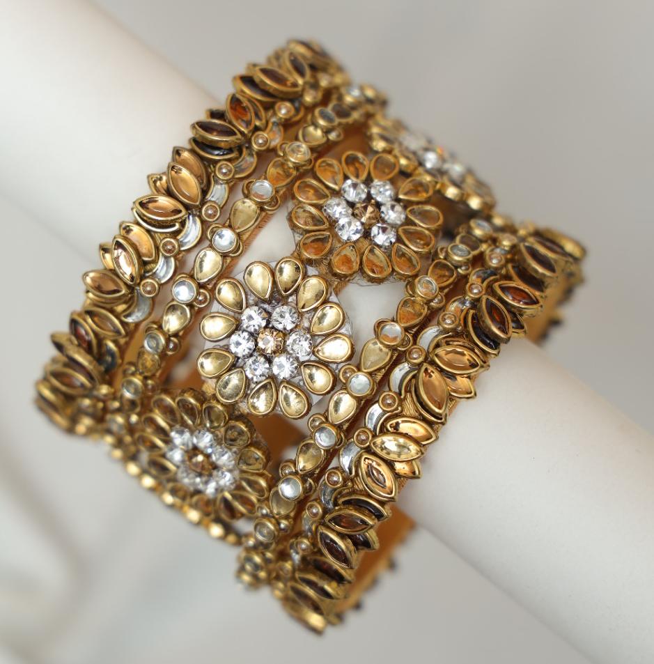 Zaaraa Golden Petal Royale Bangles