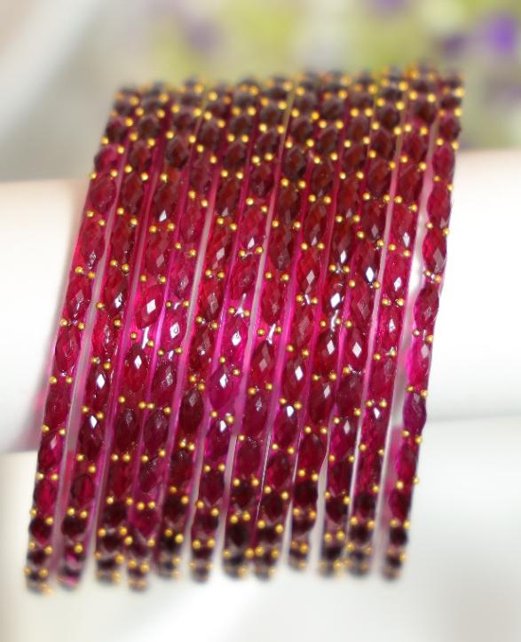 Zaaraa Ruby Raindrop Luxe Bangles