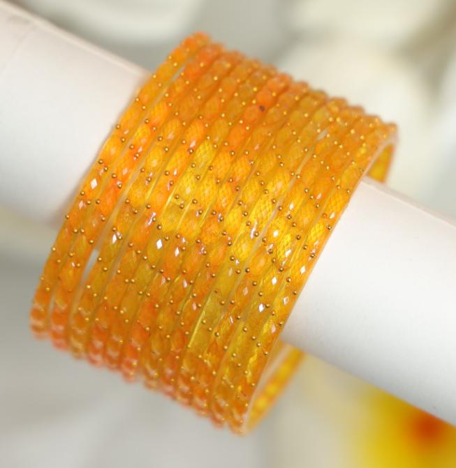 Zaaraa Sunlit Raindrop Crystal Bangles