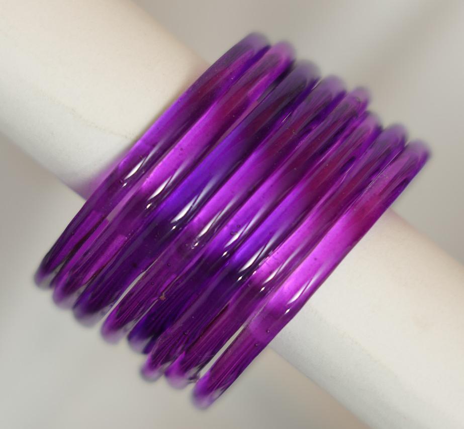 Zaaraa Violet Jelly Bangles Set of 8