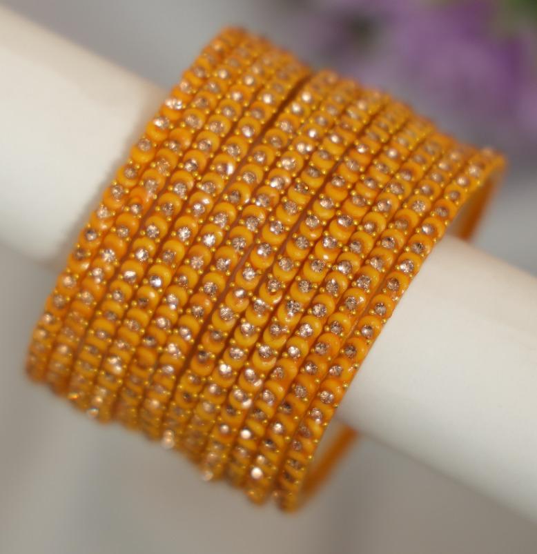 Zaaraa Mustard Gold Moon/ Ram Ji Stone Bangles