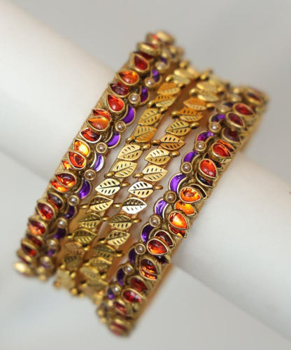 Zaaraa Amber Leaf Royale Bangles