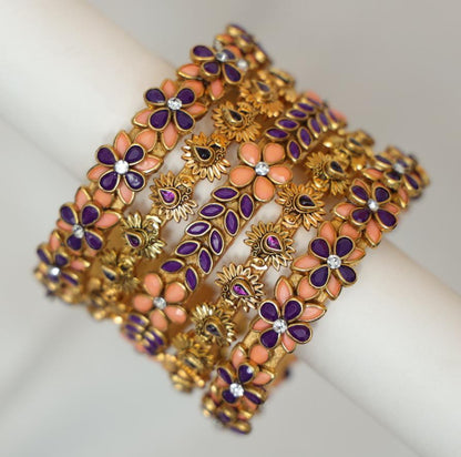 Zaaraa Twilight Blossom Royale Bangles
