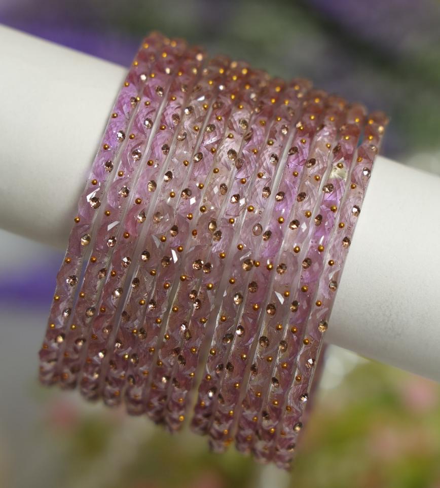 Aishwarya Bangles – Premium Crystal Stone Glass Bangle Set | 5 Colour Collection