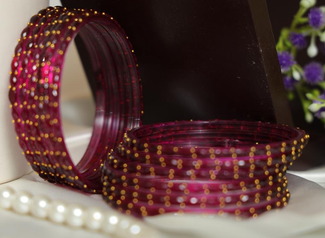 Zaaraa Ruby Raindrop Luxe Bangles