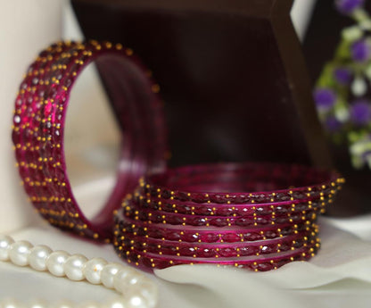Zaaraa Ruby Raindrop Luxe Bangles