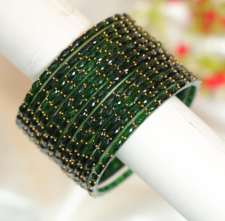 Zaaraa Emerald Raindrop Luxe Bangles