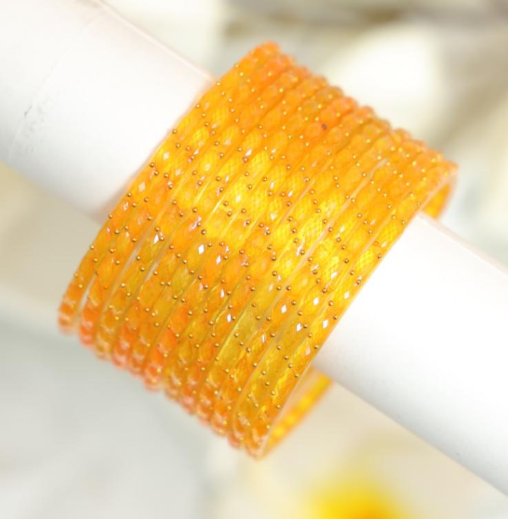 Zaaraa Sunlit Raindrop Crystal Bangles