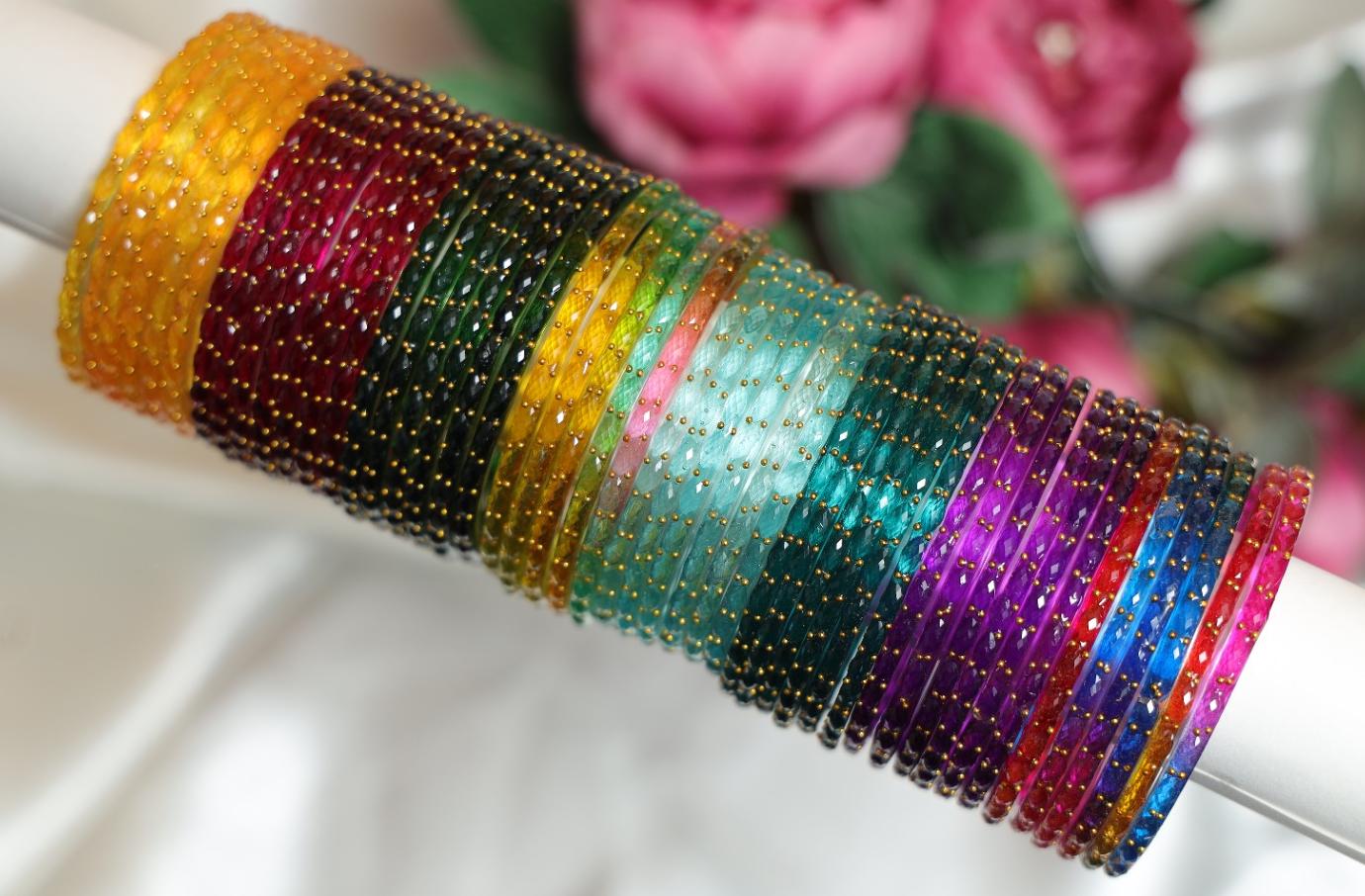 Zaaraa Royal Raindrop 8 Dozen Multicolour Combo Bangles Collection