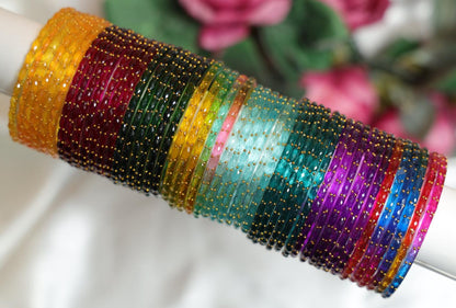 Zaaraa Royal Raindrop 8 Dozen Multicolour Combo Bangles Collection