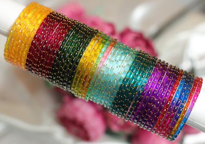 Zaaraa Royal Raindrop 8 Dozen Multicolour Combo Bangles Collection