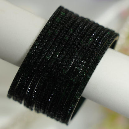 Zaaraa Heart-Cut Texture Glass Bangles Combo – Premium Multicolour Designer Bangles for Women
