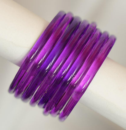 Zaaraa Violet Jelly Bangles Set of 8