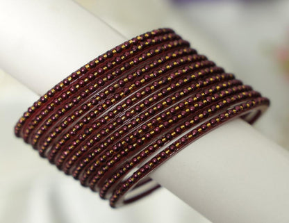Pearl Dot Multicolours Glass Bangles Set - 5 Dozens