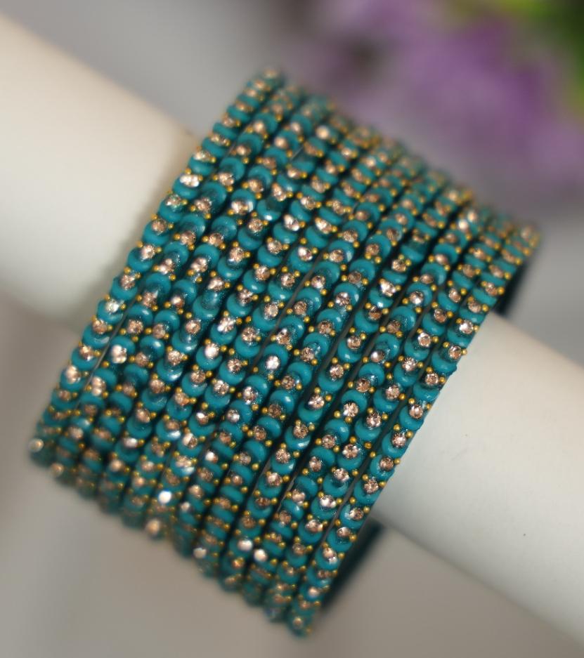 Teal Moon/Ram Ji Stone Designer Bangles