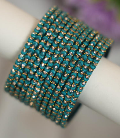 Multicolour Moon/ Ram Ji Stone Designer Bangles Set - 5 Dozens