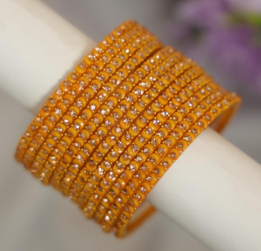 Zaaraa Mustard Gold Moon/ Ram Ji Stone Bangles